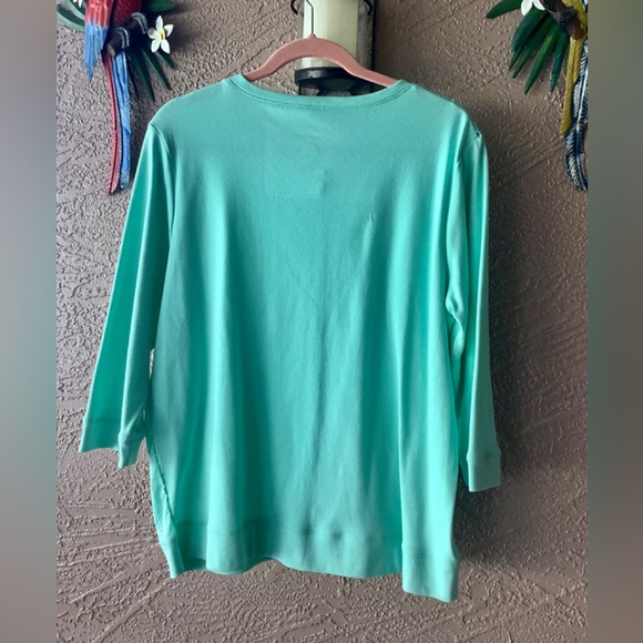 Bon Worth shirt jacket see through crocheted look . Light green size MP … - Picture 2 of 9